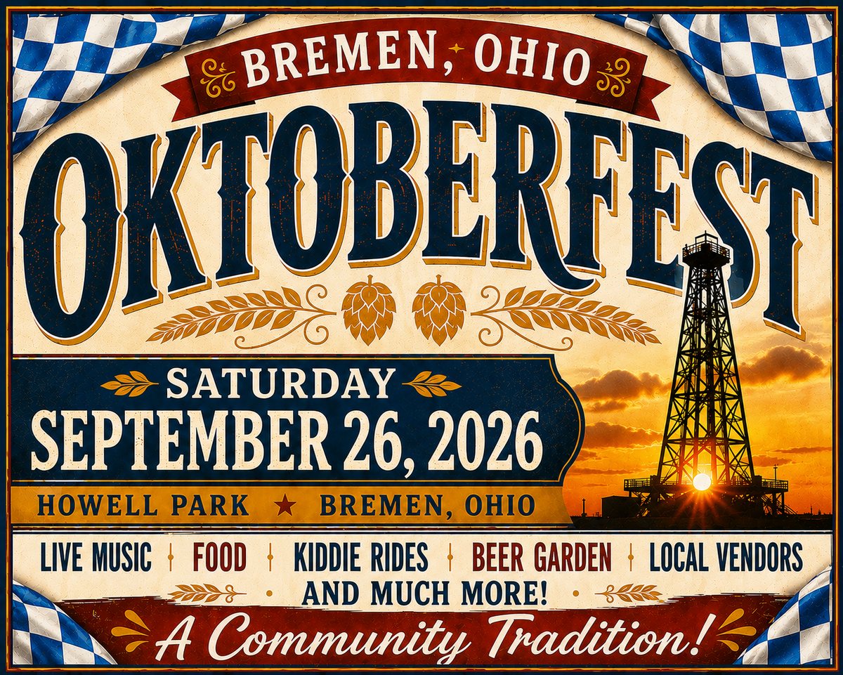 Bremen, Ohio Oktoberfest &mdash; Saturday, September 26, 2026 at Howell Park