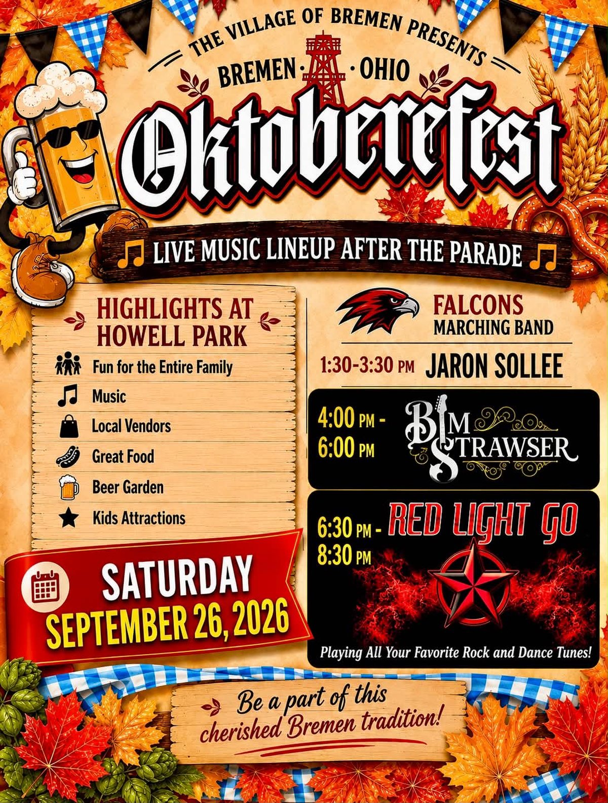Oktoberfest live music lineup flier